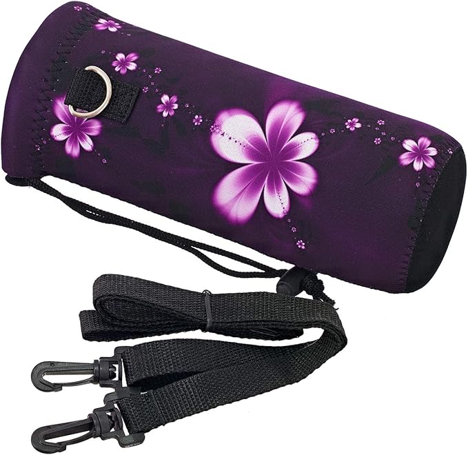 RICHEN Neoprene Water Bottle Carrier Bag with Adjustable Shoulder Strap,Insulated Water Bottle Cover for Stainless Steel/Glass/Plastic Bottles