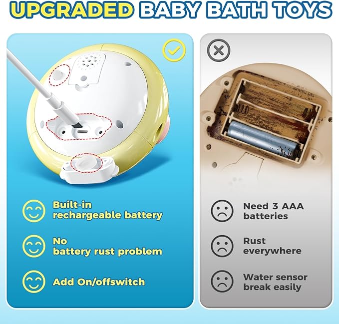 Light up Baby Bath Toys: Whale Bath Toy Sprinkler, Bath Toys for Kids Ages 1-3, Bathtub Outdoor Water Pool Toys for Toddlers 1 2 3 Year Old, Birthday Gift for Boys & Girls