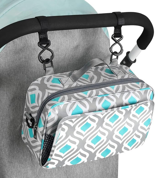 Accmor Stroller Organizer, Universal Stroller Organizer with Insulated Cup Holder Pocket, Dual Purpose Large Capacity Stroller Bag Caddy, Stroller Accessories Fits for Uppababy, Doona, Nuna Strollers