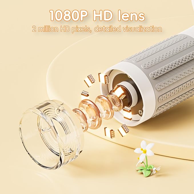 Microscope for Kids, 3'' Digital Handheld Kids Microscope with Adjustable Light, 1000X 1080P Pocket Portable Mini Micro Scope, Stem Toys for Ages 5-7 8-12 Teen Boys and Girls Educational Gifts, White