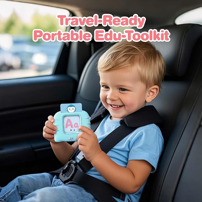 Talking Flash Cards for Toddler 1 2 3 4 Year Olds, ABC Flash Cards for Toddlers 2-4, Montessor, Autism Sensory, Speech Therapy Toys, Birthday Gift for Boys and Girls, 296 Pro Words Blue