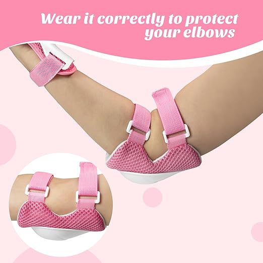 Knee Pads for Kids Knee Pads and Elbow Pads Toddler Protective Gear Set Kids Elbow Pads and Knee Pads for Girls Boys with Wrist Guards 3 in 1 for Skating Cycling Bike Rollerblading Scooter-Pink M