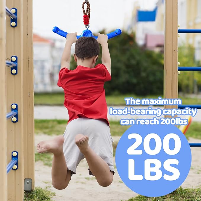 Ninja Swing-Twister 360° Spin Handle: Kids Slackline Accessories & Swing Attachment - Activate Ninja Powers with Epic Twist-Spin Flips! (Blue - Backyard/Playground Hang Toy)