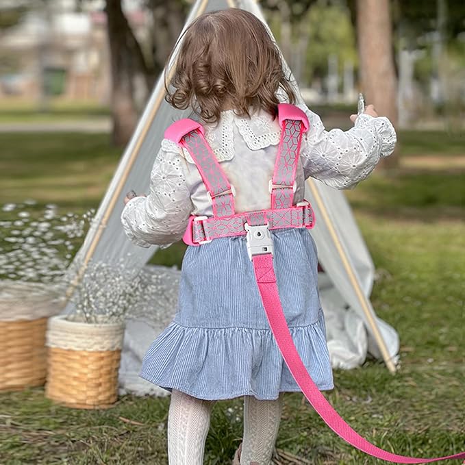 Accmor Toddler Harness Leash, Reflective Kid Harness with Anti Lost Wrist Link, Child Walking Harness Baby Leash Wristband Belt with Key Lock Design for Boys Girls to Outdoor Travel