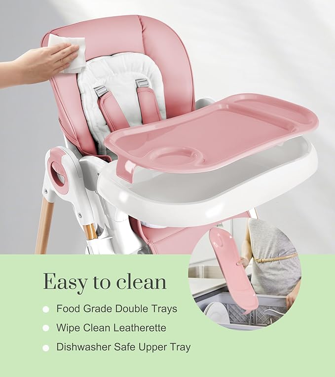 Mallify Convertible High Chairs for Babies and Toddlers, Height Adjustable Baby High Chair, High Chair with Removable Tray, Adjustable Backrest, Portable Baby Dinning Chair with Lockable Wheels