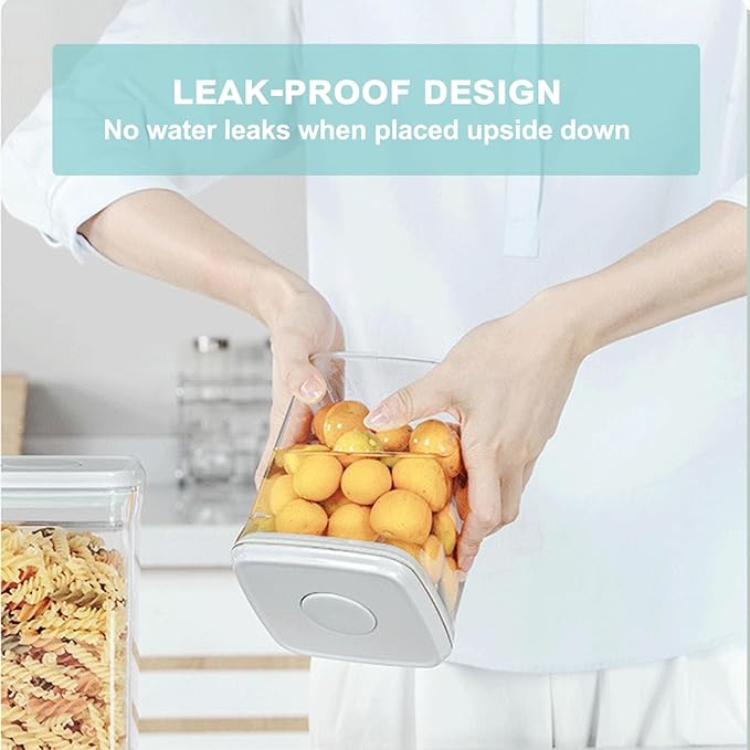 Airtight Food Storage Container - 2.1qt / 2050ml Rectangle Pop Containers With Lids, Bpa Free for Spaghetti Cereal Flour Rice Kitchen Organizer