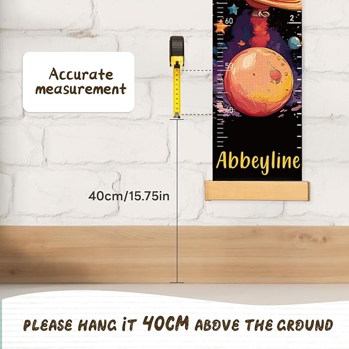 Personalized Name Kids Growth Chart for Wall, Rocket Premium Canvas Removable Height Chart for Kids, Height Measurement for Wall, Height Chart for Kids & Babies, Kids Nursery Decor