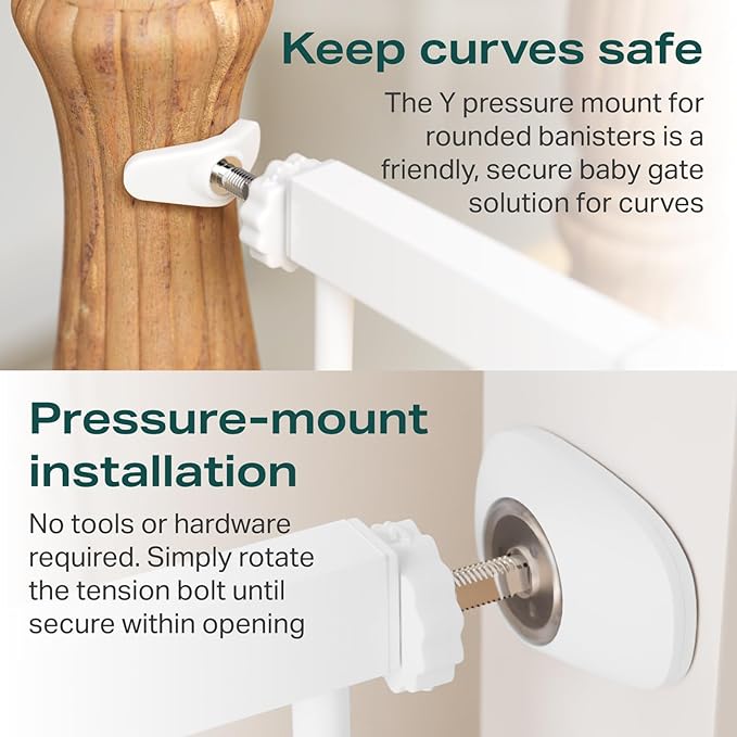 Cumbor 2 Pack 29.7-40.6" Baby Gate for Stairs, Mom's Choice Awards Winner-Dog Gate for Doorways, Pressure Mounted Self Closing Pet Gates for Dogs Indoor, Safety Child Gate with Easy Walk Thru Door