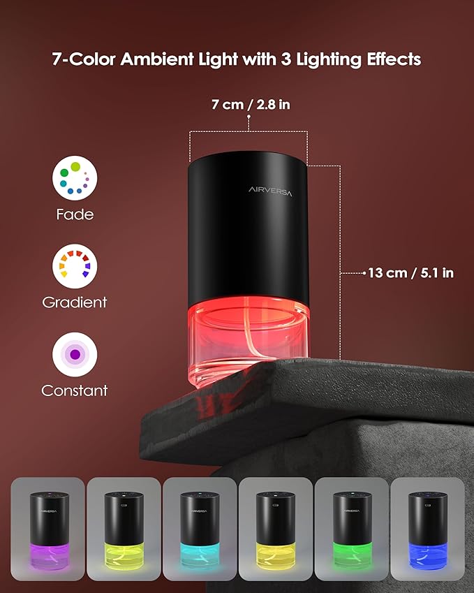 Essential Oil Diffuser Waterless Aromatherapy Diffusers for Home Large Room, Bedroom, Car, Office, Desk, Battery Operated, Small Diffuser for Pure Scent, 100mL Capacity, AN9 (Desert Titanium)