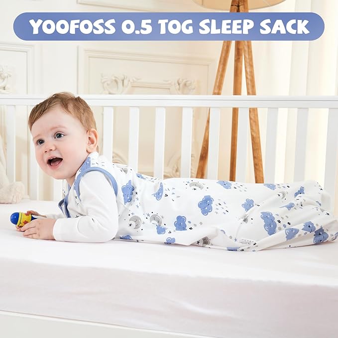 Yoofoss Baby Sleep Sack 18-24 Months Baby Wearable Blanket 100% Organic Cotton 2-Way Zipper TOG 0.5 Toddler Sleeping Sack 3 Pack, Soft Lightweight Sleep Sacks for Babies(X-Large)