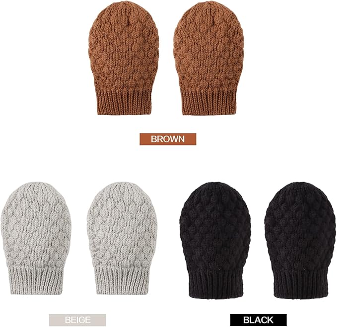 Baby Knit Mittens Toddler Boys Girls Gloves Winter Infant Newborn No Scratch Mitten 0-3 Years