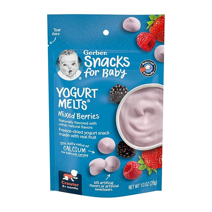 Gerber Baby Snacks Yogurt Melts, Mixed Berries, 1 Ounce (Pack of 7)