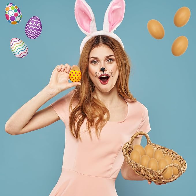 Smooth Brown Wooden Easter Eggs, Perfect for Easter Crafts, Décor and Egg Hunts, 2.3" Inches (24-Pack)