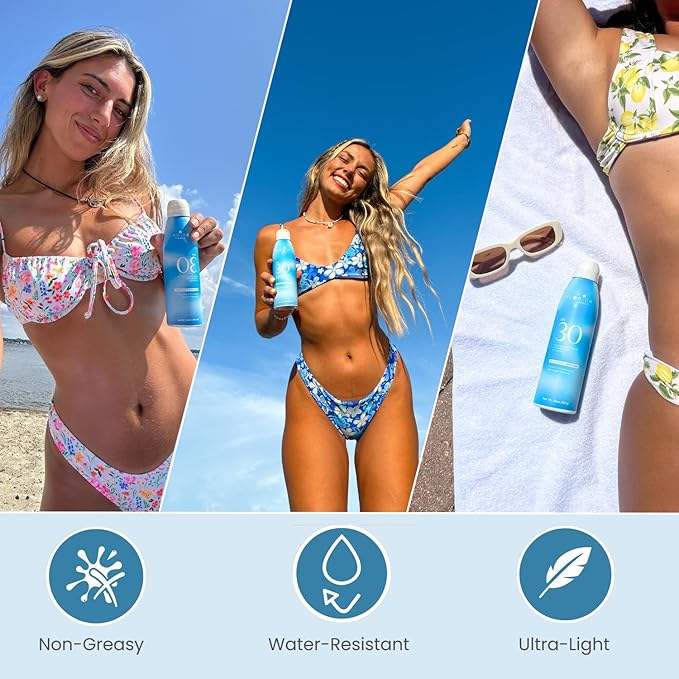 Florida Glow SPF 30 Sunscreen Spray - Hawaii 104 Reef Act & Florida Keys Compliant Broad Spectrum Water Resistant Sport Sun screen - Child Friendly Oxybenzone & Octinoxate Free (SPF 30 1-pack)