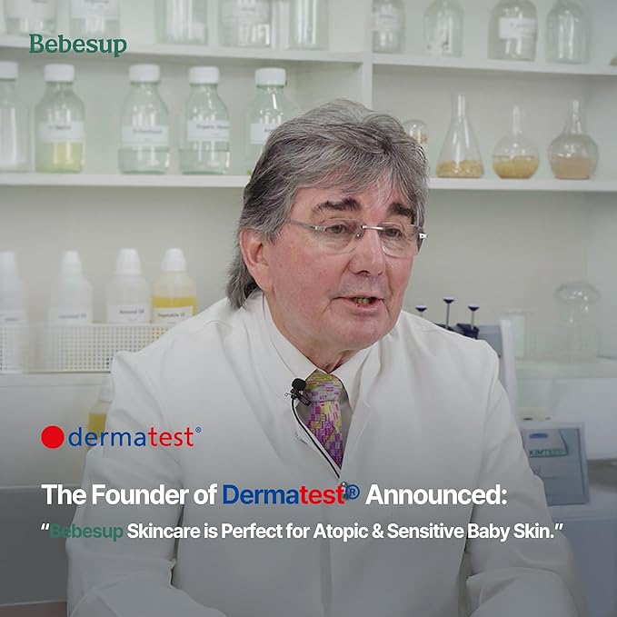 BEBESUP- 베베숲 Daily Hydration Baby Lotion | Korean Skincare for Sensitive & Atopic Skin 100-Hour Hydration Organic Rice & Ceramide Formula Hypoallergenic Fast Absorbing 10.14 fl. oz