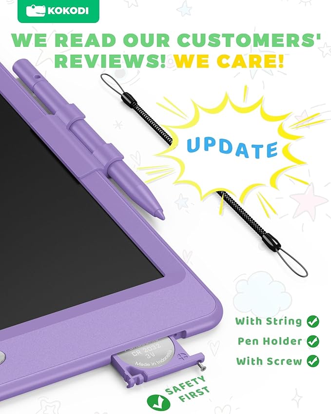 KOKODI 10 Inch LCD Writing Tablet, Purple Drawing Boards for Kids(Purple)