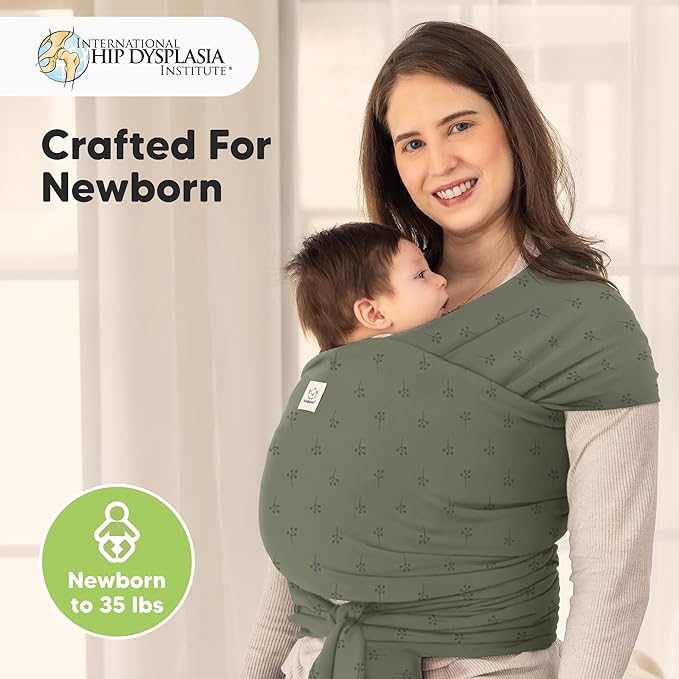 KeaBabies Baby Wrap Carrier - All in 1 Original Baby Carrier Newborn to Toddler Sling, Easy to Wear, Hands Free Bonding, Lightweight, Breathable Infant Wraps (Forest Berries)