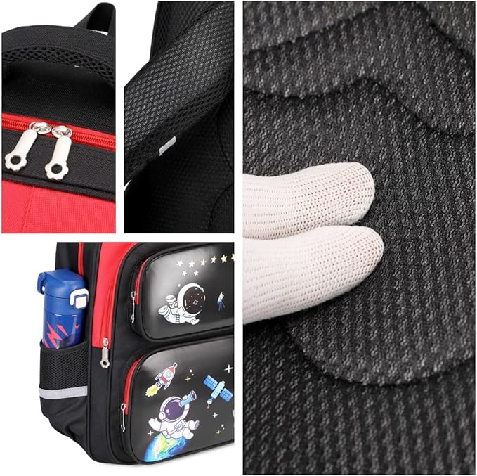 Cartoon Backpack for Boys, 17 Inch Kids Space Backpack for Children Teens Waterproof School Travel Backpacks