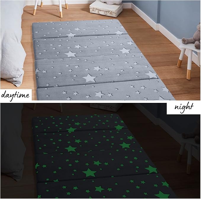 MeMoreCool Kids Floor Mattress Large 6x4 FT, Thicken Foam Futon Mattress for Playroom, Foldable Crawling Mat for Children’s Play Area