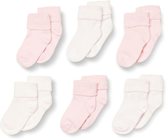 Amazon Essentials Baby Socks, Unisex, Turn Cuff, 6 Pairs