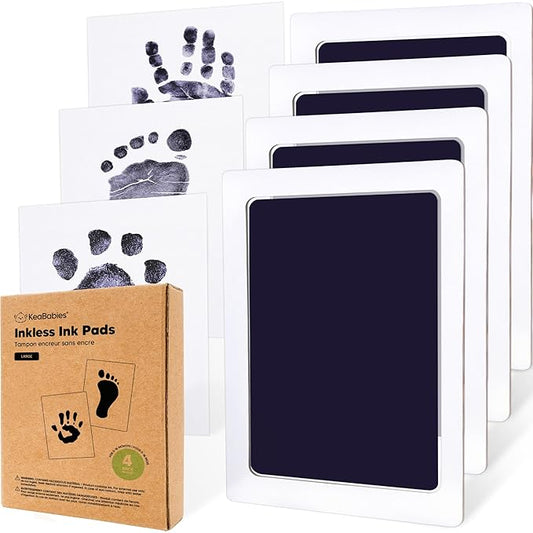 4-Pack Inkless Baby Hand and Footprint Kit - Mess Free Ink Pad for Newborn Keepsake, Dog Nose & Paw Print Kit, Clean Touch Ink Pad for Baby Hand & Footprints, Ideal New Mom Gifts (Twilight, L)
