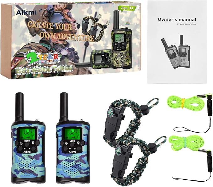 Walkie Talkies for Kids 22 Channel 2 Way Radio 3 Miles Long Range Handheld Walkie Talkies Durable Toy Best Birthday Gifts for 6 Year Old Boys and Girls fit Adventure Game Camping (Blue Camo 1)