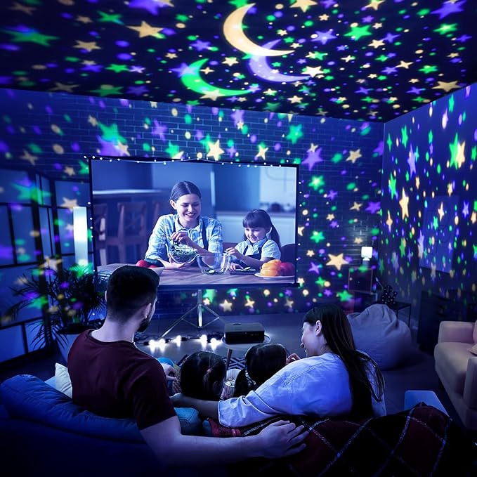 One Fire Star Projector Night Light for Kids Room, Bluetooth Speaker+Remote, 48 Lighting Cool Star Light Projector, Kids Room Decor, Christmas Gifts