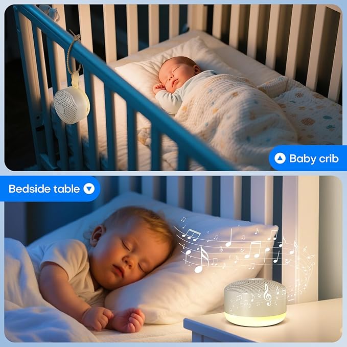 White Noise Sound Machine，buluoushen Sound Machine for Sleep with 24 Soothing Sounds,Sleep Sounds for Adults Baby Kids,Travel Sound Machine for Sleep,Mini and Portable