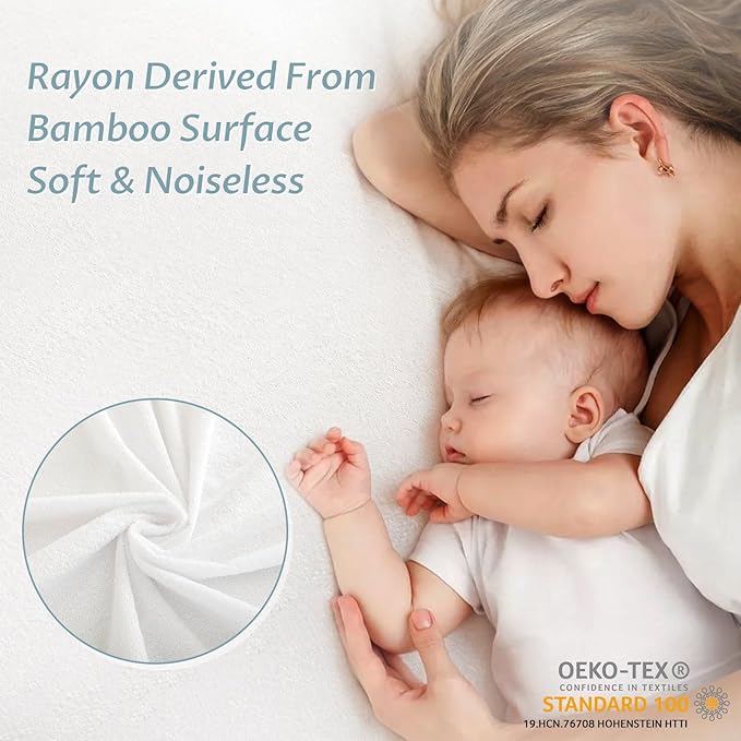 California King Size Waterproof Mattress Protector Fitted Terry Mattress Pad Cover with Deep Pocket Up to 18''