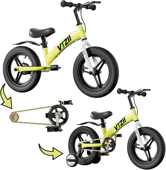 Balance Bike 2 in 1 with Pedals Brake Training Wheels Kickstand Pneumatic tyre,for Kids 2-7 Years Old,Kids Bike 12 14 16 inch