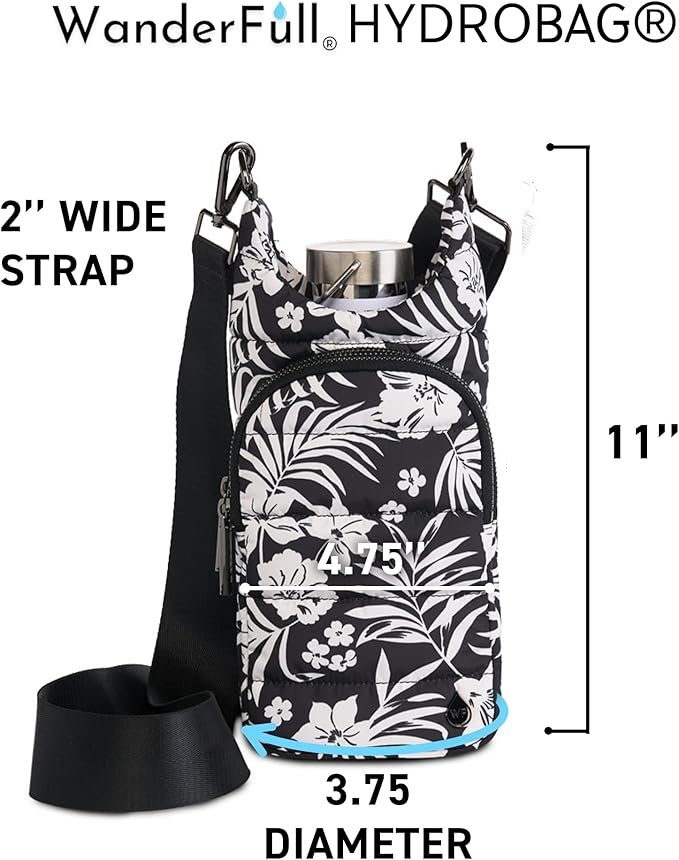 WanderFull® Original HydroBag® Collection, Water Bottle Holder w/Strap & Phone Pocket, Hands-Free Crossbody Water Bottle Bag