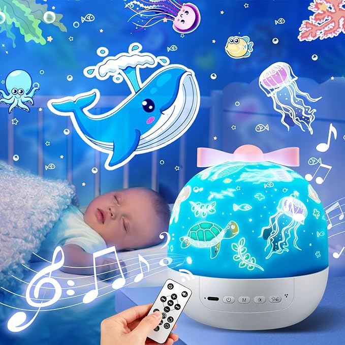 PIKOY Kids Toys for Girls Gifts, 15 Films Light Projector for Girls Toys Age 6-8, 15 Soothing Music for Kids Toys 0-10,Star+Unicorn+Princess+Mermaid Projector Toddler Girl Toys, 1 Year Old Girl Gifts