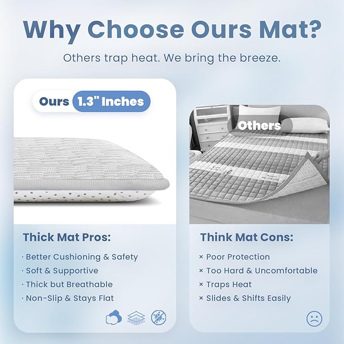 Baby Play Mat for Summer, 1.3 Thick Extra Large Memory Foam Cooling Floor Tummy Time Mat, Soft & Breathable, Non-Slip Rectangular for Toddlers’ Playtime & Rest(Grey,79"x118")