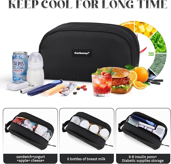 Small Cooler Bag Freezable Lunch Bag for Work School Travel,Leak-proof Small Lunch Bag,Small Insulated Bag For Kids/Adults,Freezer Lunch Bags,Freezable Snack Bag,Mini Lunch Bag Fit For Yogurt