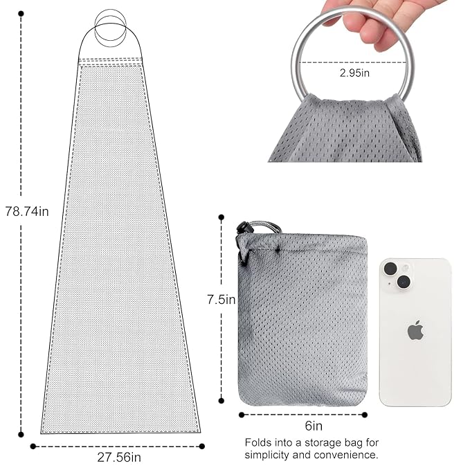 CUBY Water Baby Sling Carrier Lightweight Breathable Mesh Baby Ring Slings, Adjustable Quick-Drying Ring Sling Baby Carrier for Newborn Kids Toddlers Summer Swimming Pool Beach(Light Gray)