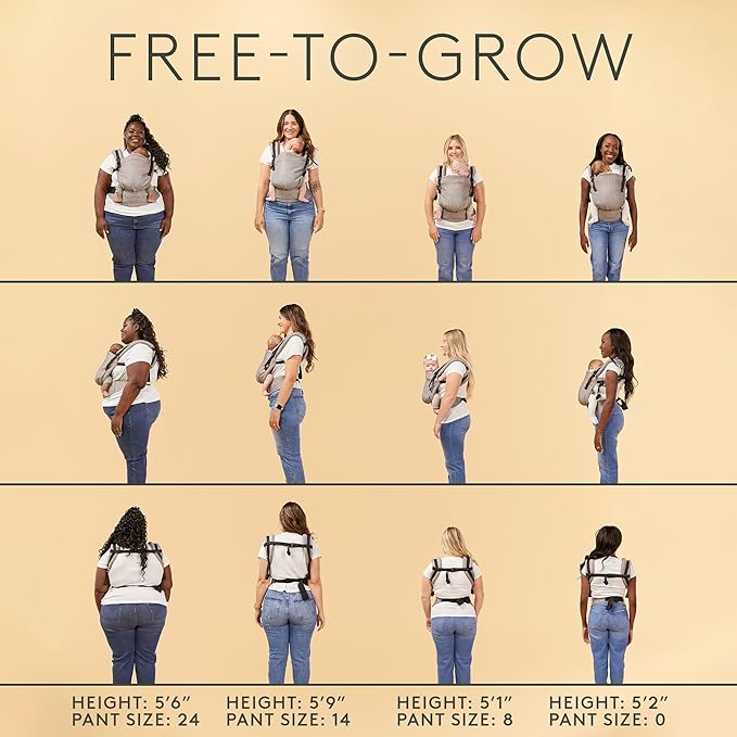 Baby Tula Cotton Free-to-Grow Baby Carrier - Adjustable, Comfortable, Newborn to Toddler Carrier - Ergonomic Fit for 7lbs to 45lbs - Back & Front Carry Options - Play (Yellow/Hearts)