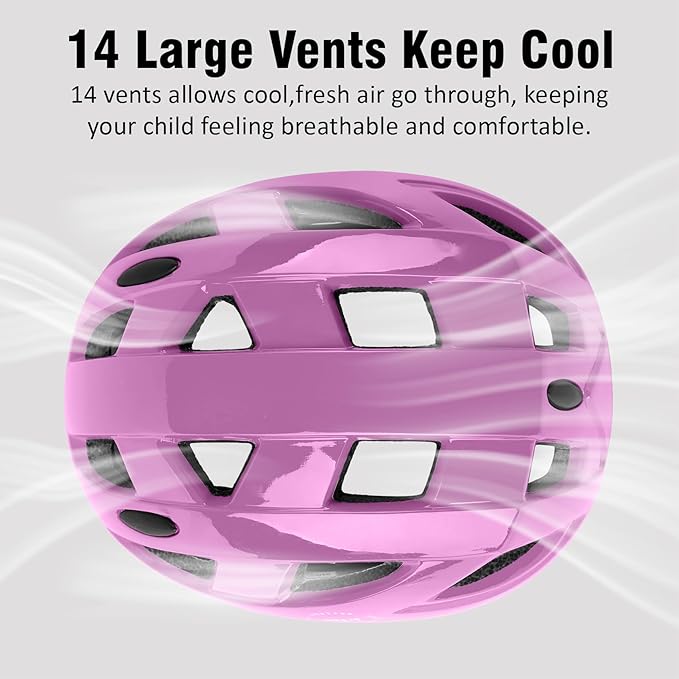 Kids Bike Helmet,2 Sizes Adjustable for Youth Child Boys & Girls Ages 3-5-8-14,Ventilation and Multi-Sport for Bicycle Scooter Skate