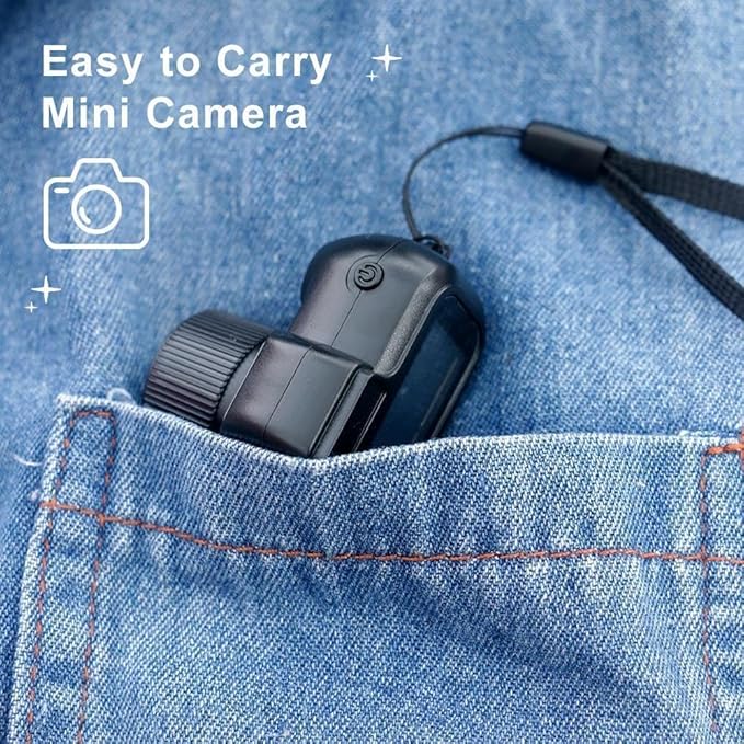 Keychain Camera, World's Smallest 1080P HD Mini Camera, Retro Portable Mini, 100 Mins Battery Life, for Students, Kids (16G)