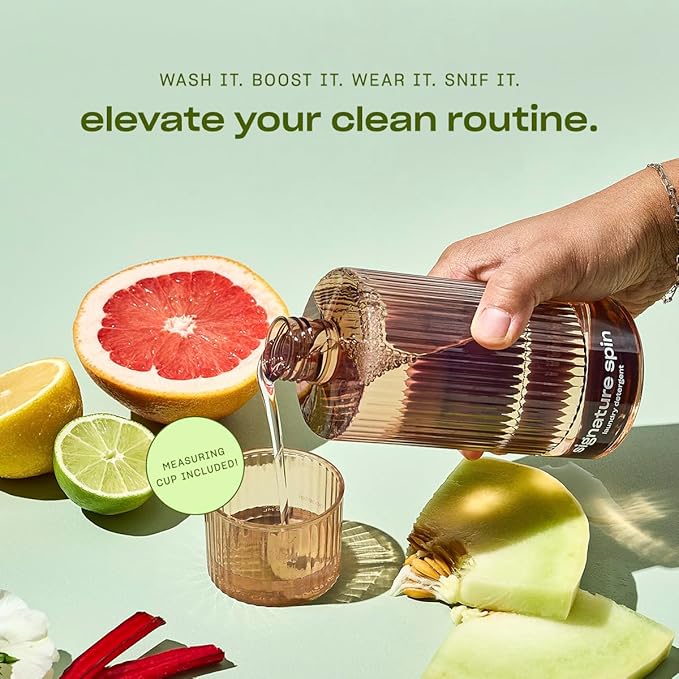 Snif Signature Spin Laundry Detergent, Classic, Clean and Crisp Scent, 64 Loads, Non-Irritating to Skin, Clean, Non-Toxic, Vegan, Cruelty Free, 32oz