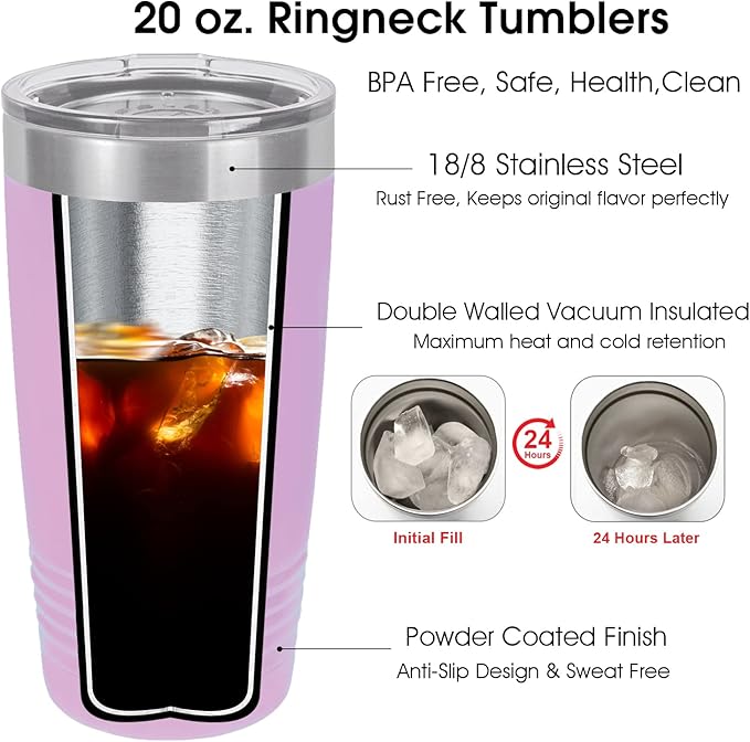 Personalized Tumbler for Her - Valentines & Graduation Gift, Insulated Stainless Steel, 20oz (Light Purple)