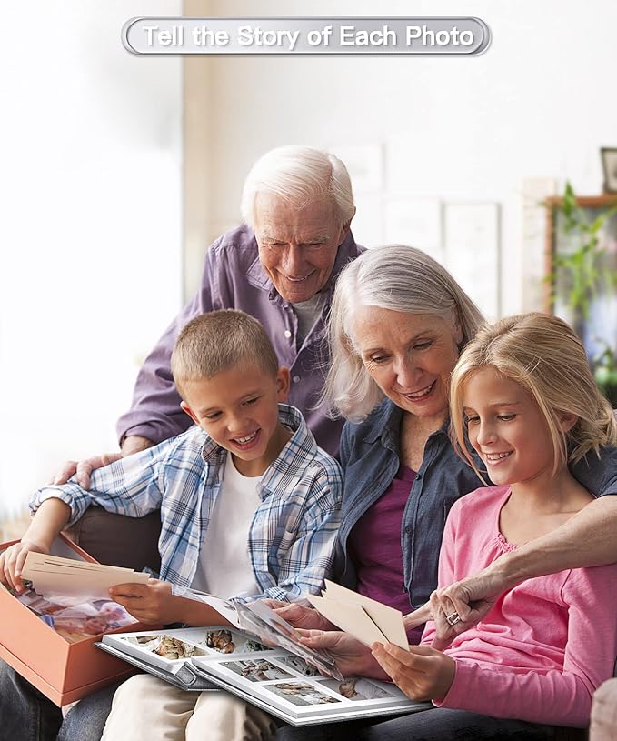 Popotop Photo Album Self Adhesive Scrapbook Album for 4x6 5x7 8x10 Pictures DIY Photo Book as Scrapbooking Supplies Kits, Birthday Gifts for Women Mom Wedding Baby Family Travel