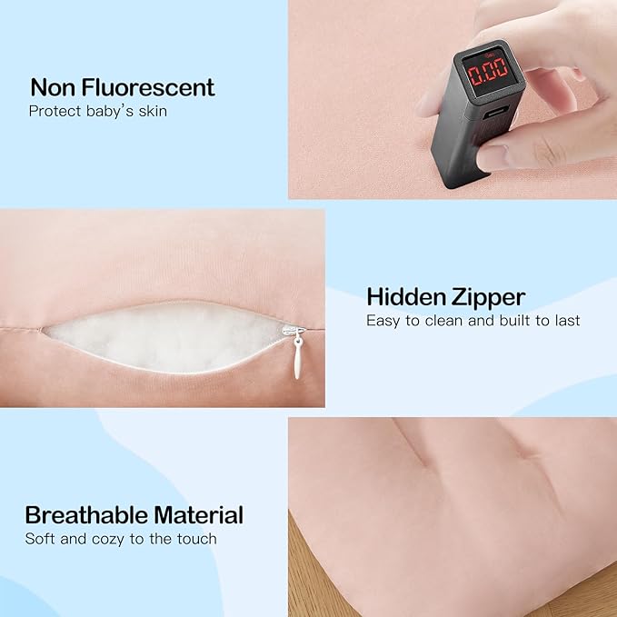 Baby Lounger for Newborn, Bionic Design Baby Lounger, Soft Organic Cotton Breathable Lounger for Infants 0-18 Months (Pink)