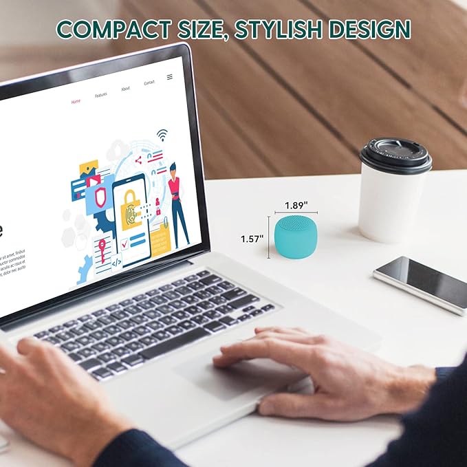 Babelio White Noise Sound Machine for Adults Kids Baby, Mini, 15 Non-looping Sounds, Timer, Memory Function, Easy to Pocket and Travel Cyan