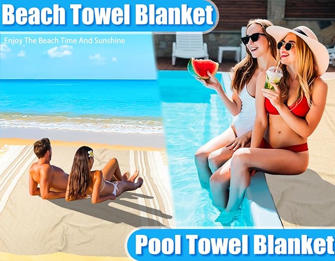 Oversized Turkish Beach Towel Blanket Cotton Giant XL Sandproof Towels Huge Linen XXL Extra Large Big Throw Quilt Blankets for Adults Cloud Travel Camping Glamping Accessories Essentials