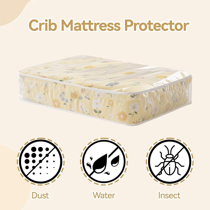 Klmnop 2 Pack Crib Mattress Storage Bag with Zipper, Clear Plastic Waterproof Crib Mattress Bag for Moving and Storage(53.15 x 28.35 x 7.09 Inch)