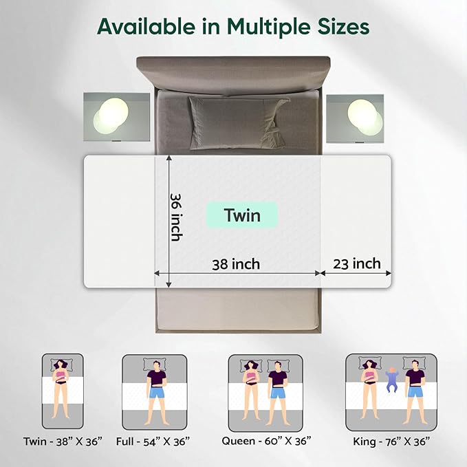 Bed Pads Washable Waterproof, Twin (38" x 36", Pack of 2) Incontinence Bed Pads & Pee Pads, Perfect for Kids, Adults and Elderly