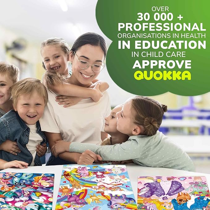 QUOKKA Puzzles for Toddlers 3-5 – 4 x 48 Pieces Puzzles for Kids Ages 3-4 – 12 Toy Learning Vert Girls for 4-6 – Jigsaw Game for Boy and Girl 3-5-7 Year Old