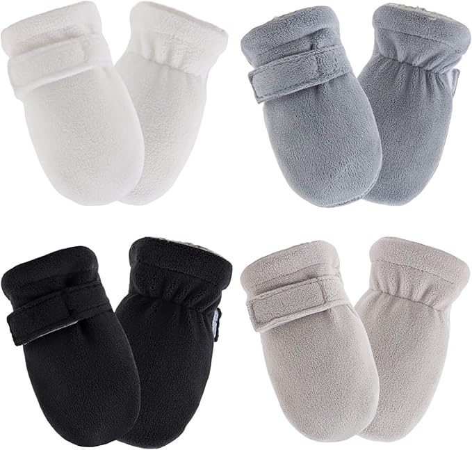 Zsedrut No Scratch Baby Mittens Toddler Infant Fleece Lined Gloves Winter Warm Mitten for Baby Boys Girls