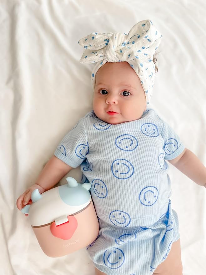 Bebamour Baby Formula Dispenser On The Go, Formula Container to Go, Formula Holder for Travel, Candy Fruit Snack Storage Container with Scoop and Leveller (Black)