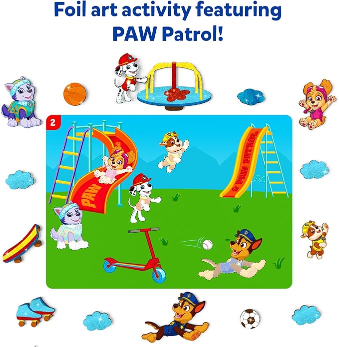 Skillmatics Foil Fun - PAW Patrol, Mess-Free Art & Craft Kits for Kids, DIY Creative Activity, Travel Toys, Gifts for Fans of Chase, Marshall, Skye, Girls, Boys, Ages 4, 5, 6, 7, 8 and Up